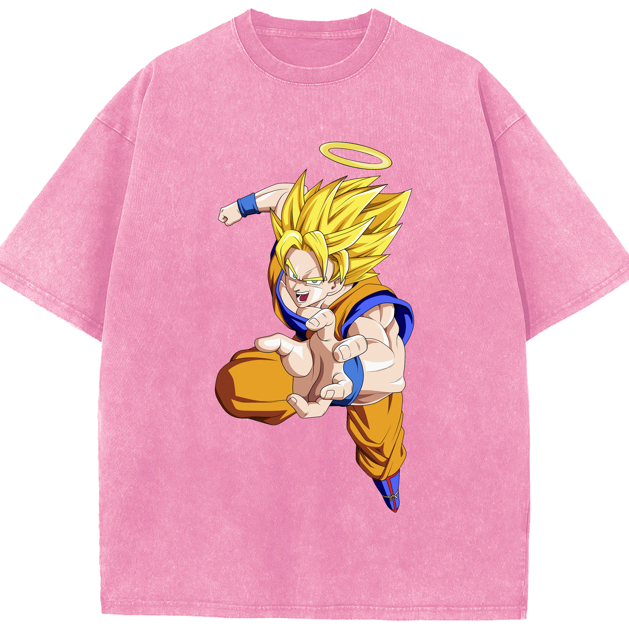 （画像用） ドラゴンボール 孫悟空（そん ごくう）Son Goku カカロット DRAGON BALL Kakarotto 綿100% ヴィンテージ風 半袖Tシャツ（フロントプリント）